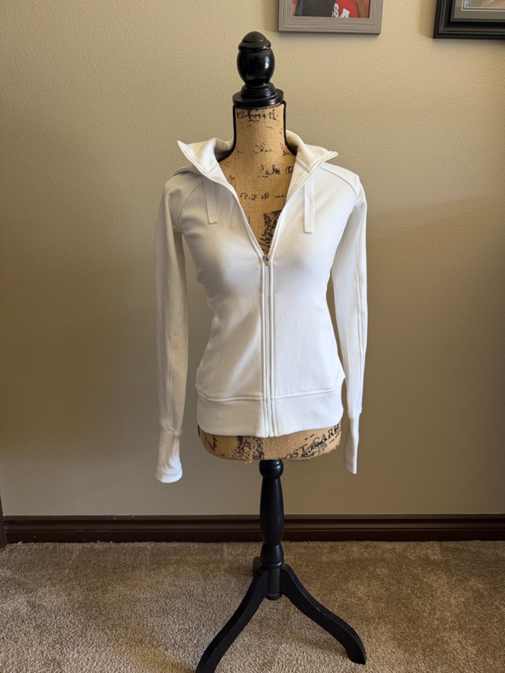 Athleta White Full-Zip Hooded Jacket